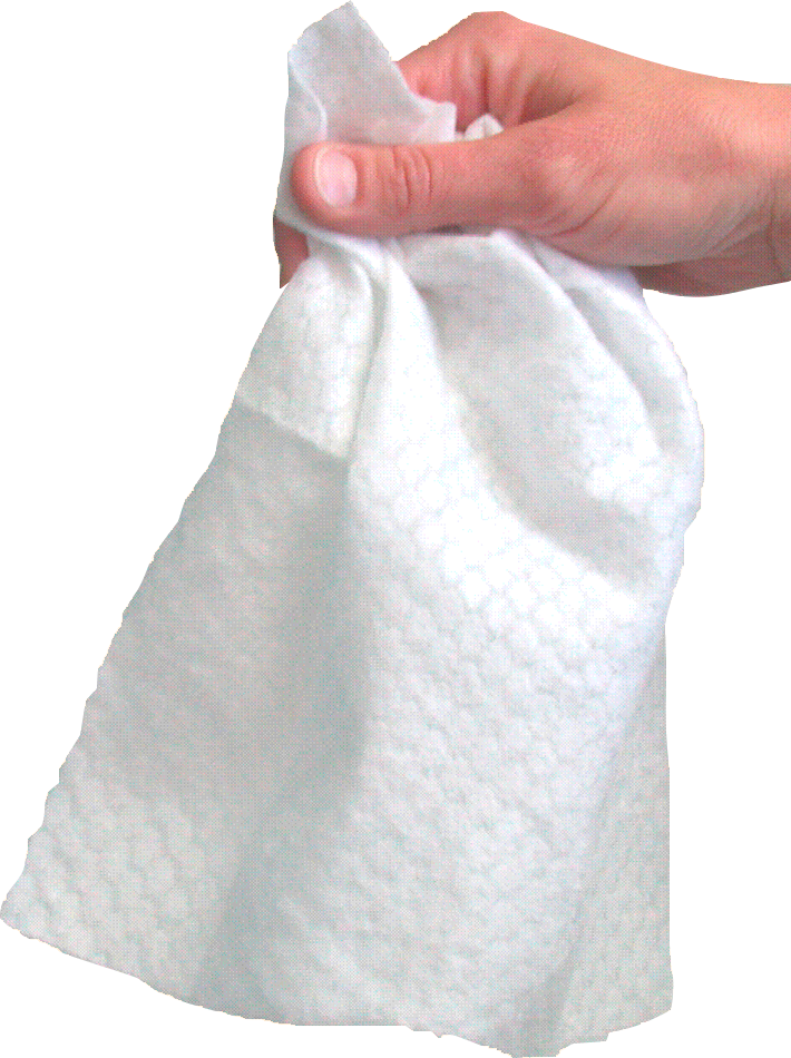 Hand holding wipe Hand holding wipe