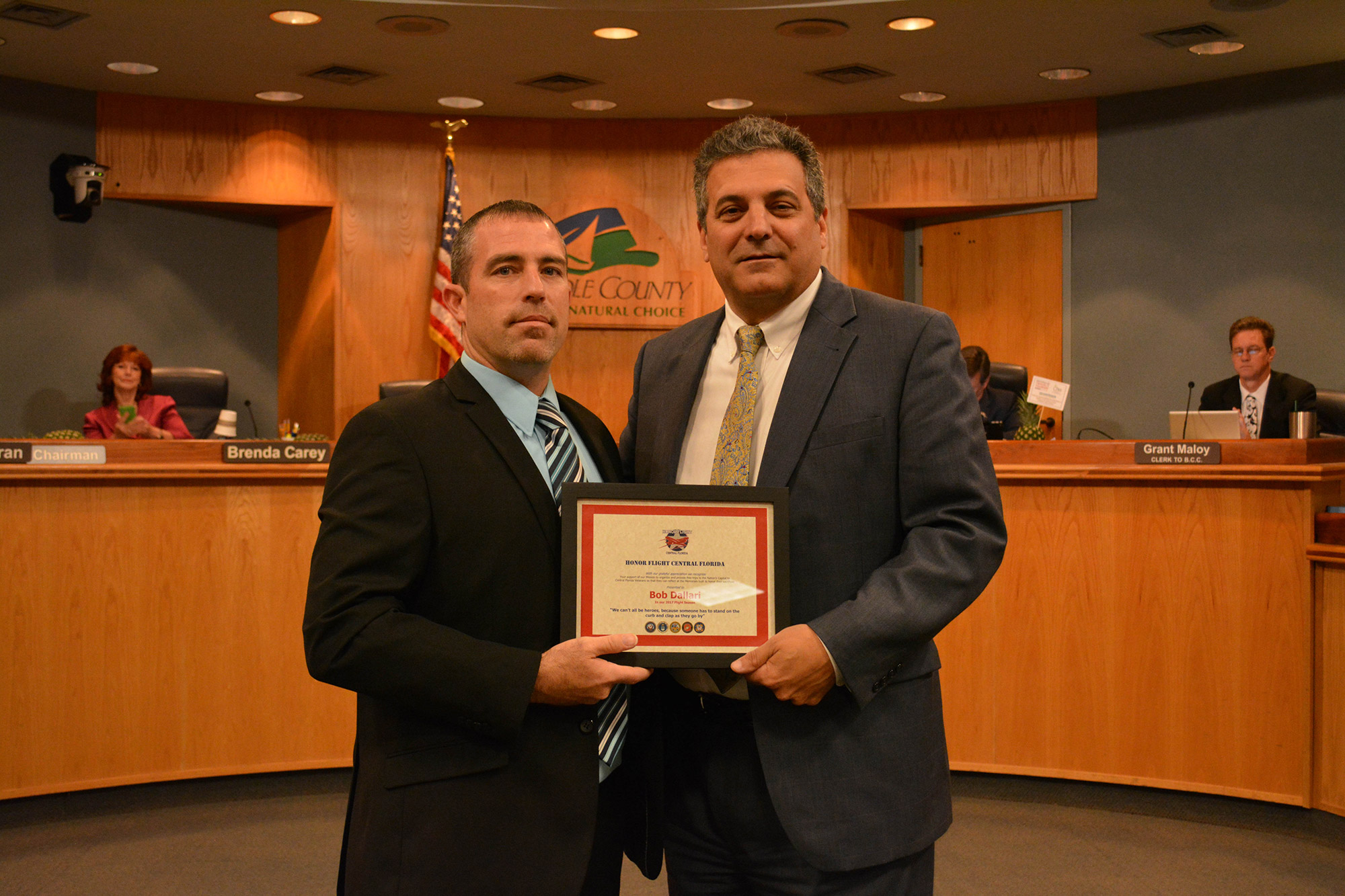 Comm Dallari Honor Flight Recognition