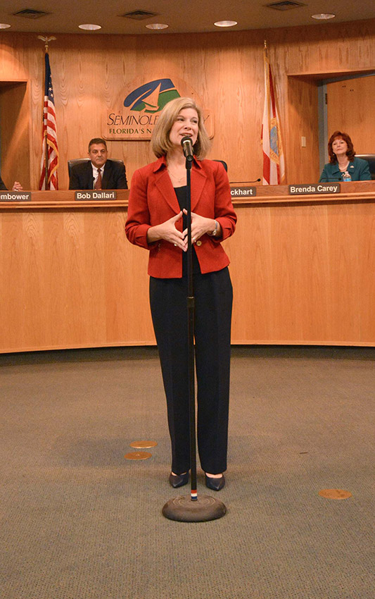 Speaker at Seminole County meeting